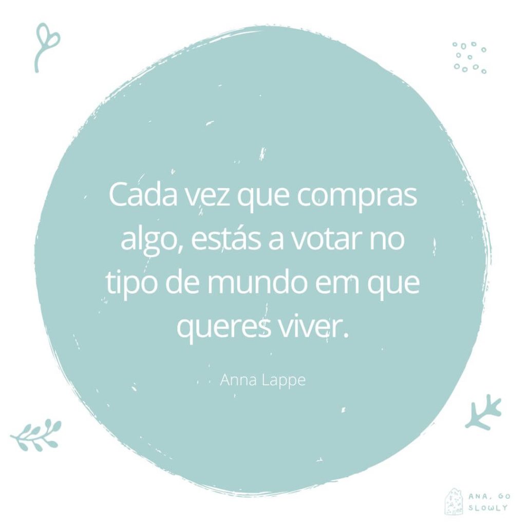 Cada vez que compras algo, estás a votar no tipo de mundo em que queres viver.